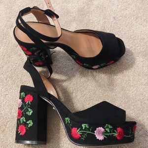 Floral embroidered Heels